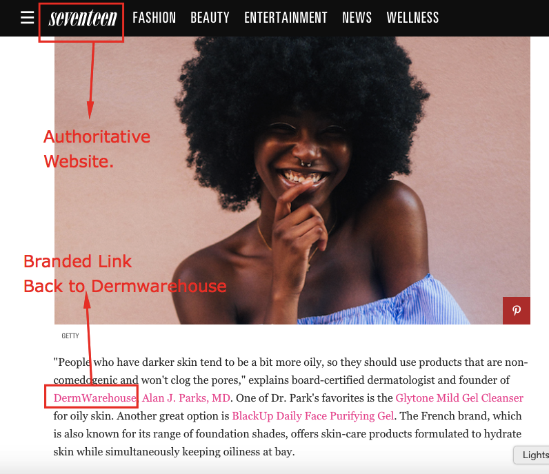 Authoritative Website / Branded Link